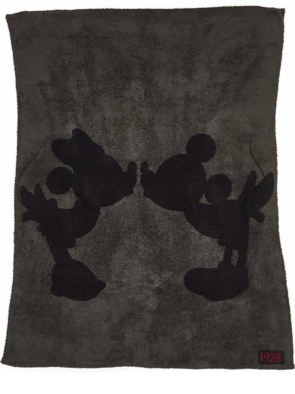 Barefoot Dreams Charcoal Gray Mickey Minnie Silhouette Plush Throw Carbon Black